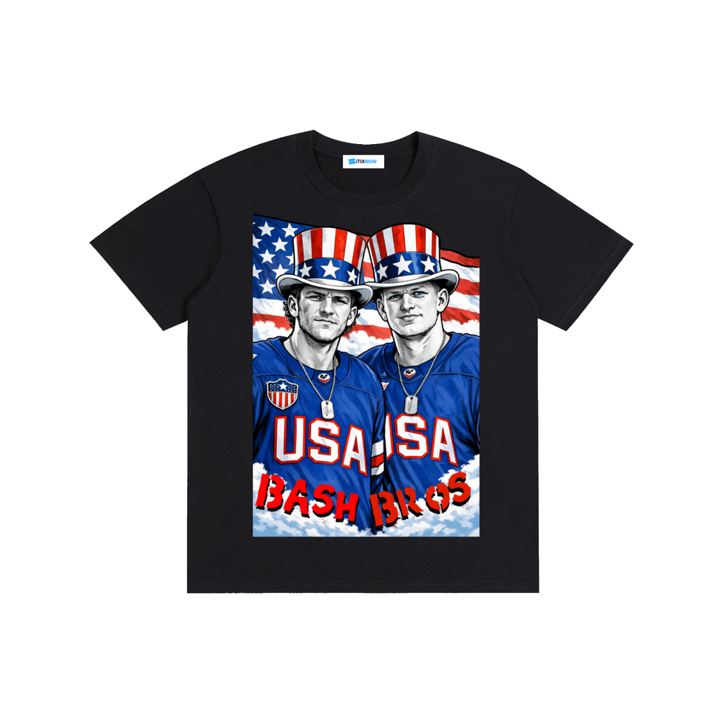 BASH BROS: Red, White & Relentless - Pure Cotton Unisex T-Shirt 🇺🇸 🥇 🎆 🏒