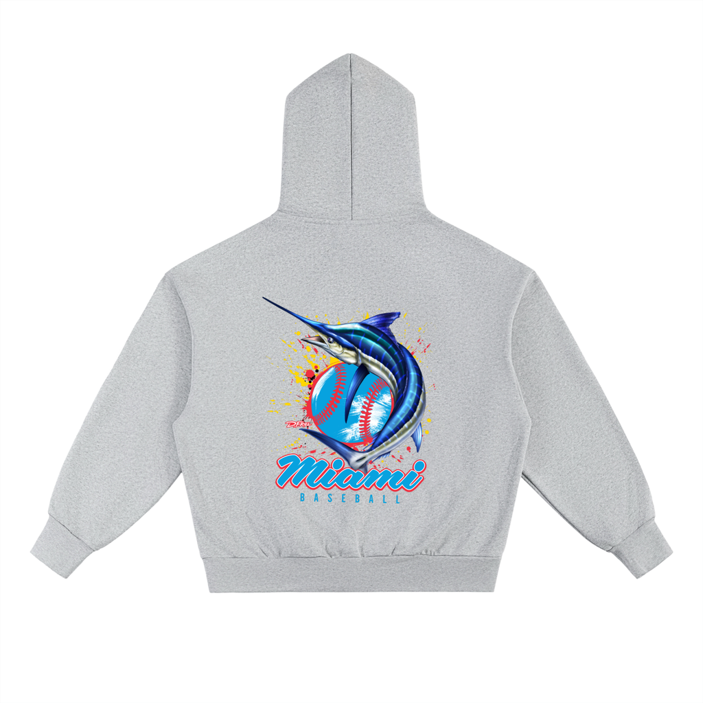 Miami Baseball x iTIXNOW 🎣⚾️ Fleece Hoodie Designed By Dennis Friel