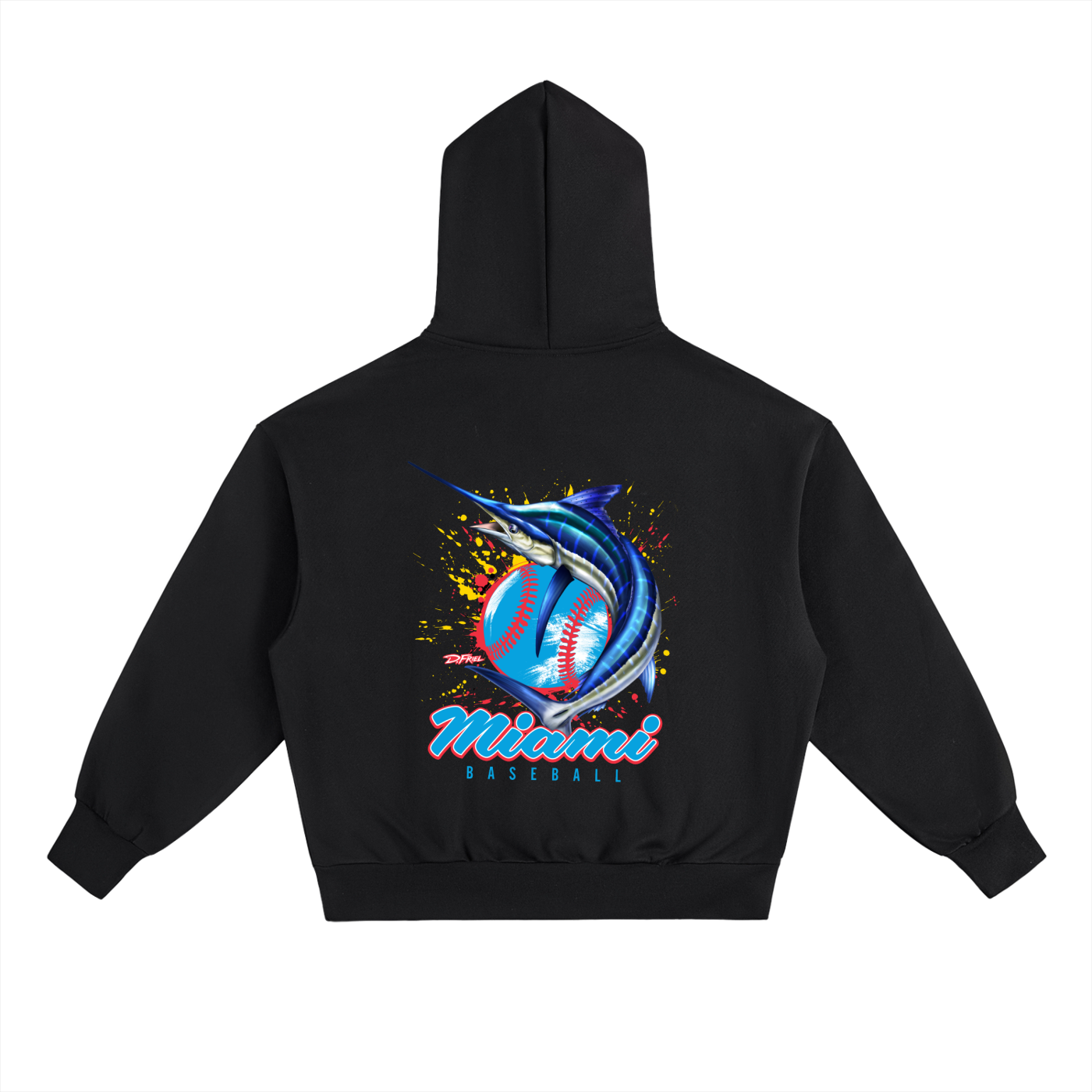 Miami Baseball x iTIXNOW 🎣⚾️ Fleece Hoodie Designed By Dennis Friel