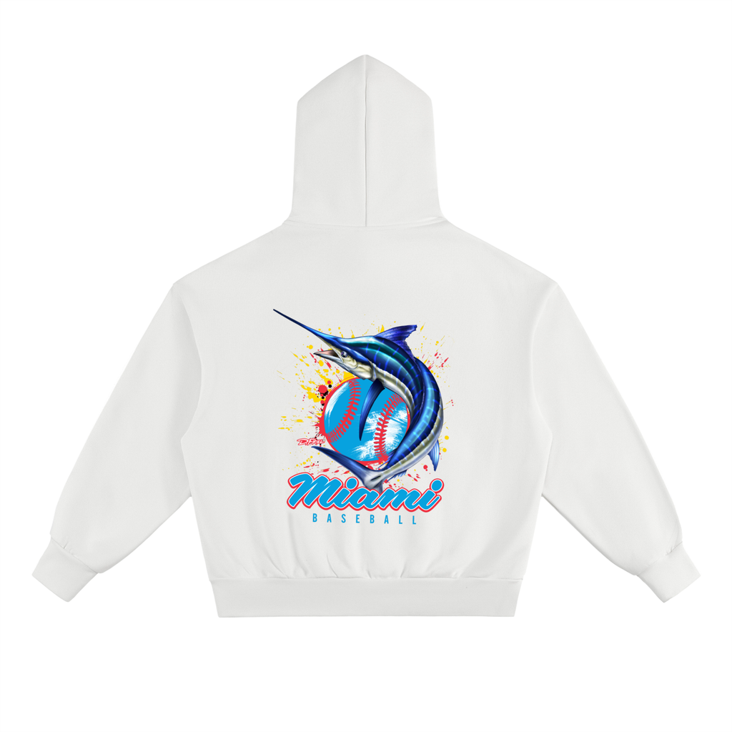 Miami Baseball x iTIXNOW 🎣⚾️ Fleece Hoodie Designed By Dennis Friel