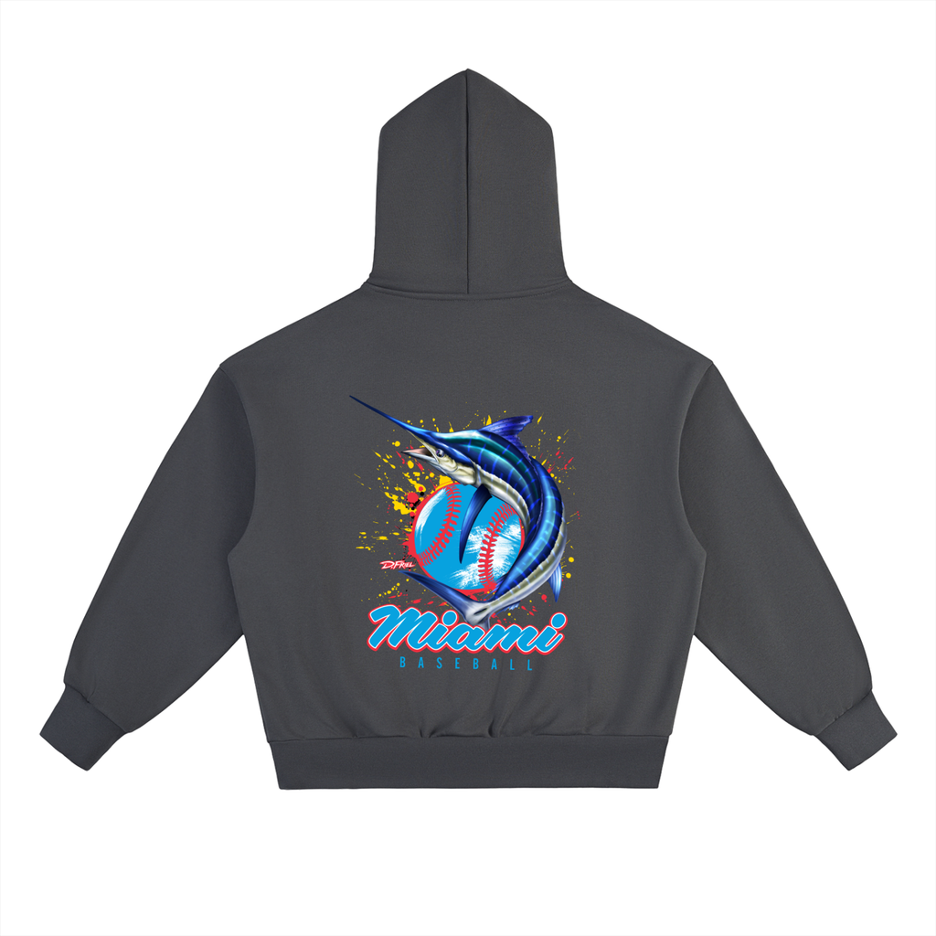Miami Baseball x iTIXNOW 🎣⚾️ Fleece Hoodie Designed By Dennis Friel
