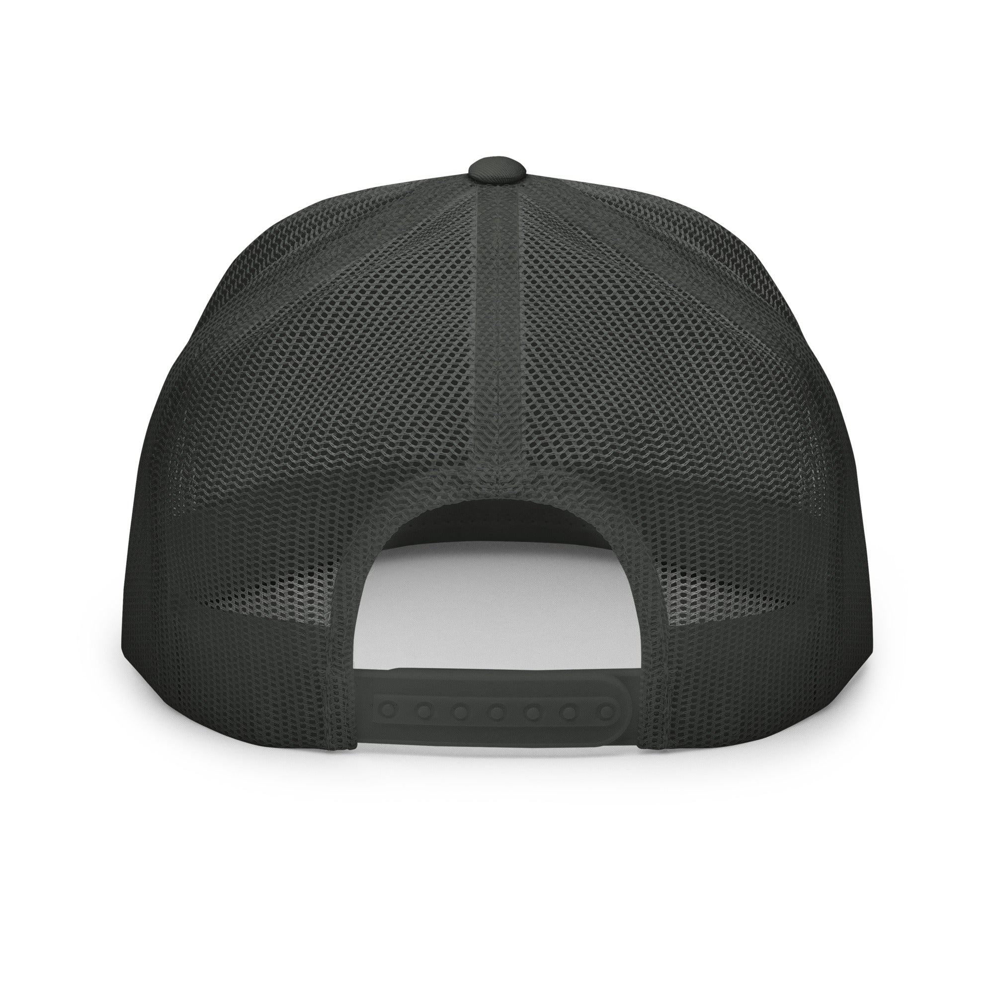 USA GOLDx2 trucker cap in Charcoal back view