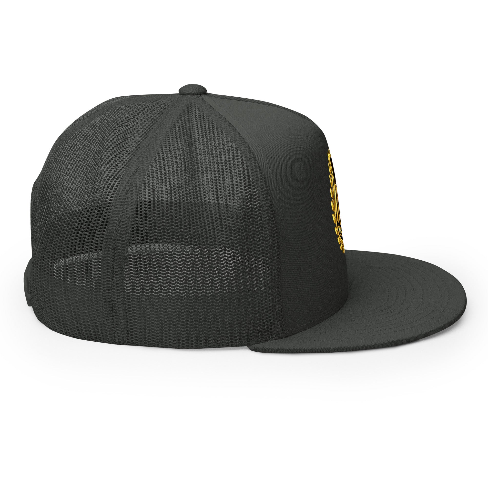 USA GOLDx2 trucker cap in Charcoal right view