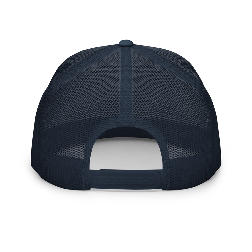 USA GOLDx2 trucker cap in Navy back view
