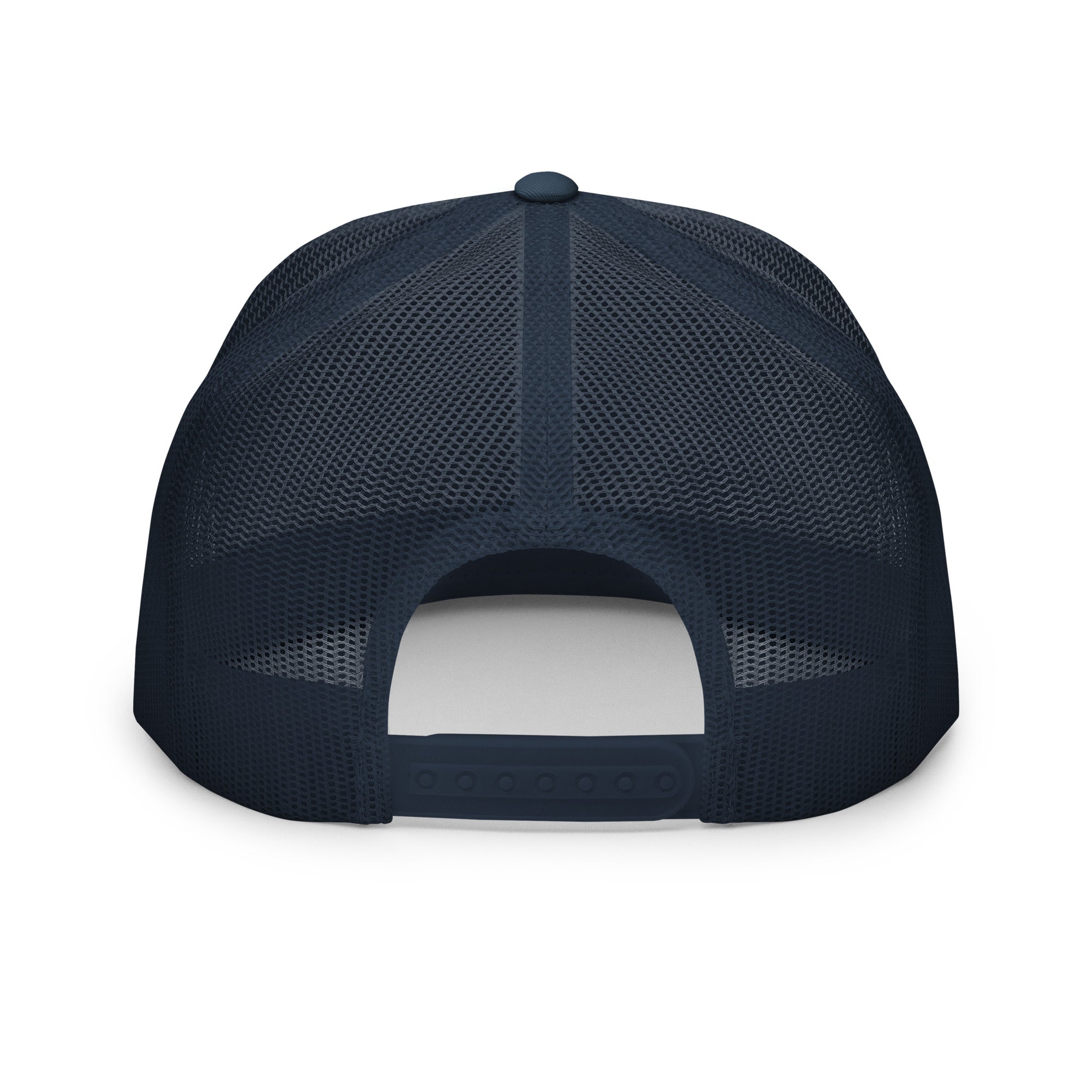 USA GOLDx2 trucker cap in White/Navy back view