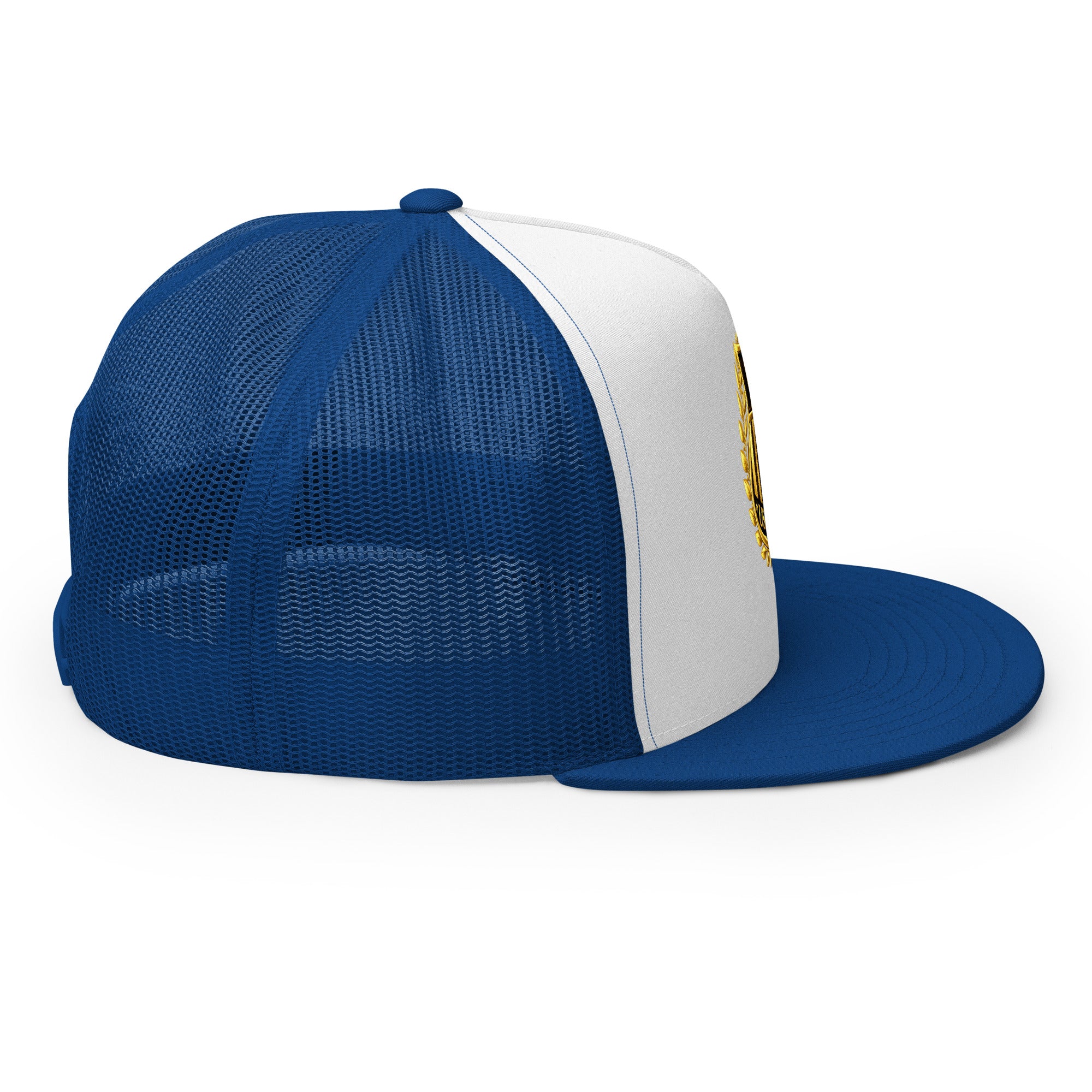 USA GOLDx2 trucker cap in White/Royal right view