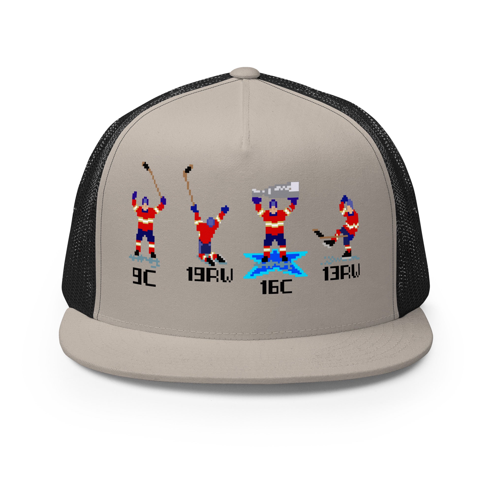 8Bit Champs - Trucker Cap in Black front view