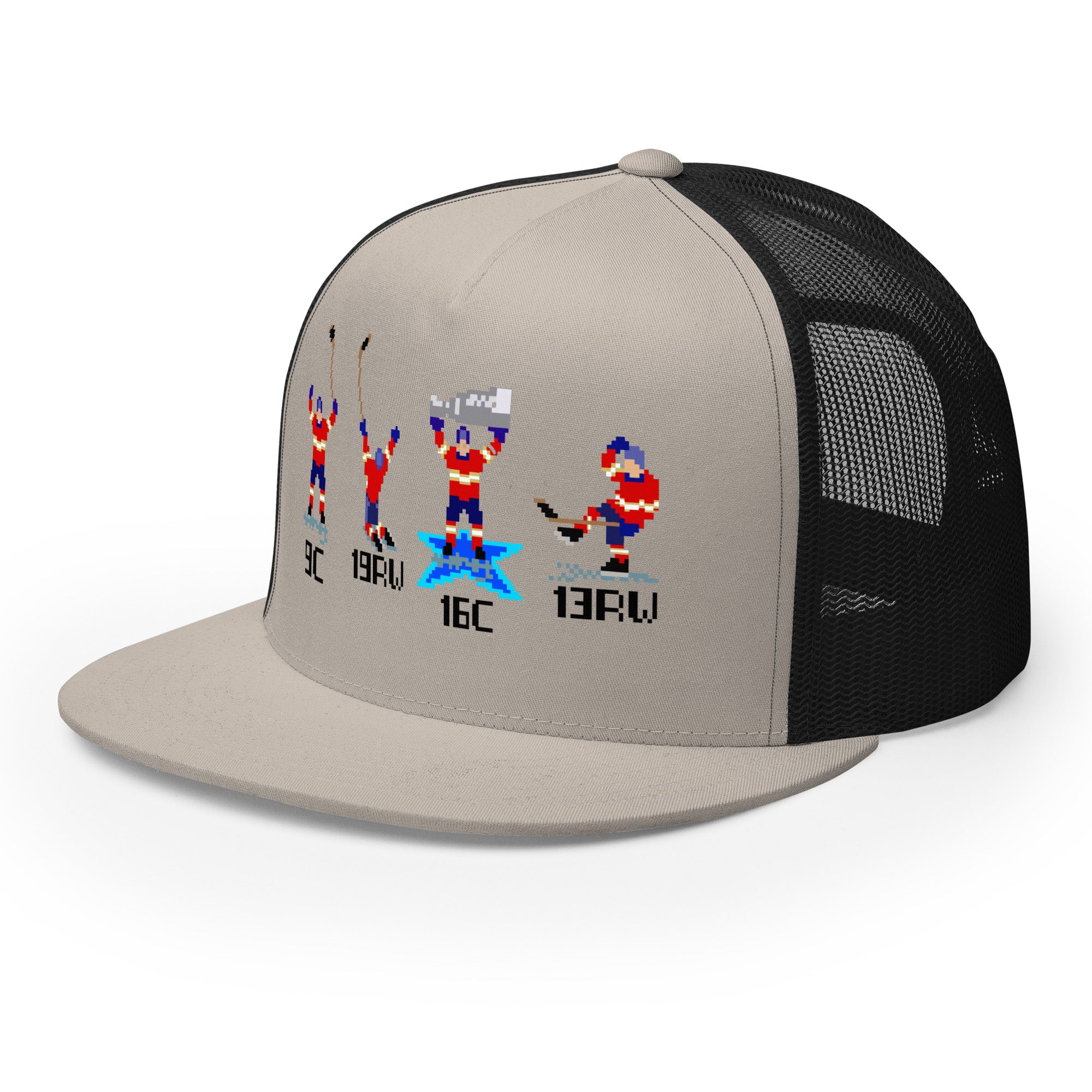 8Bit Champs - Trucker Cap in Black front view