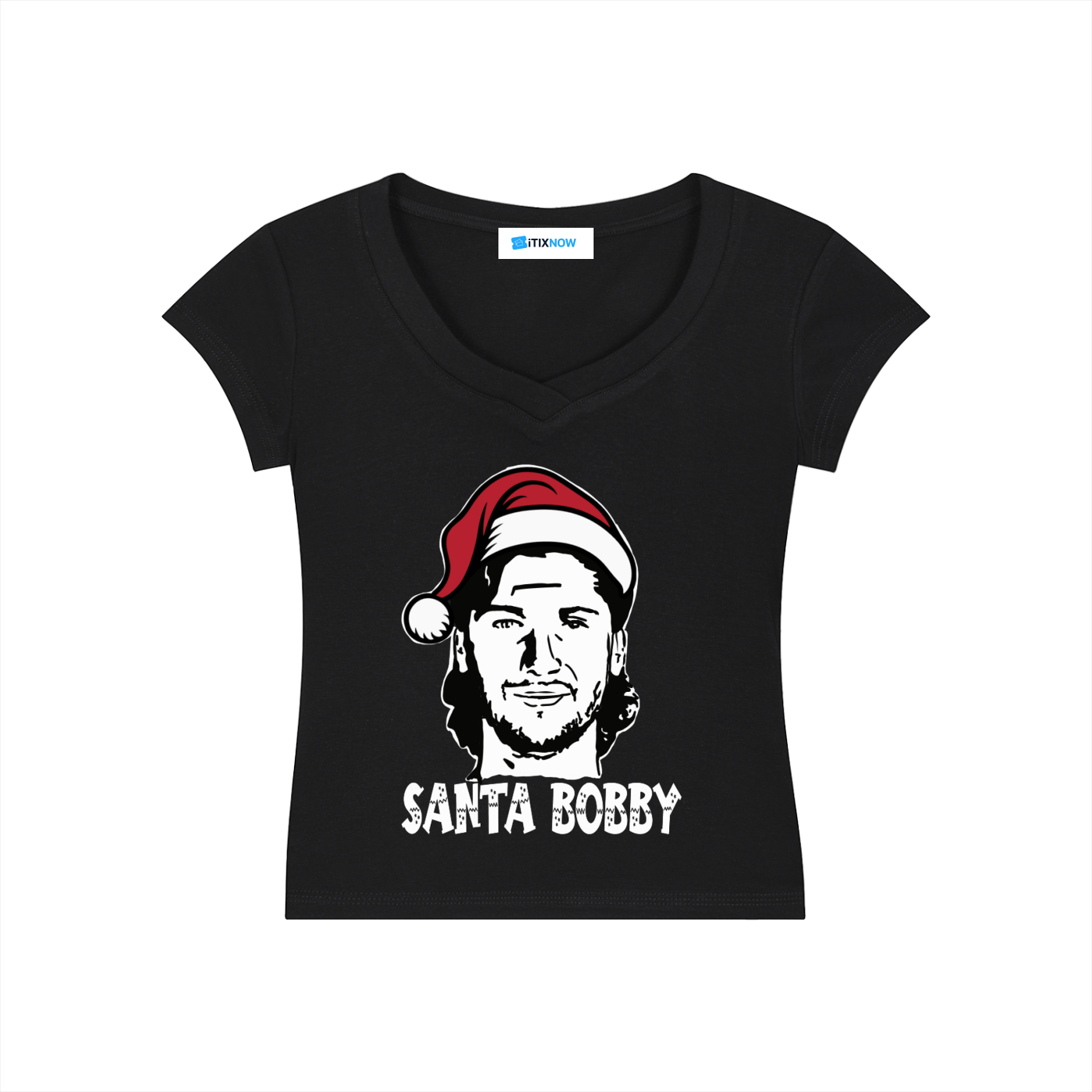 Santa Bobbyl V-Neck Bodycon T-Shirt 🥅 🎅
