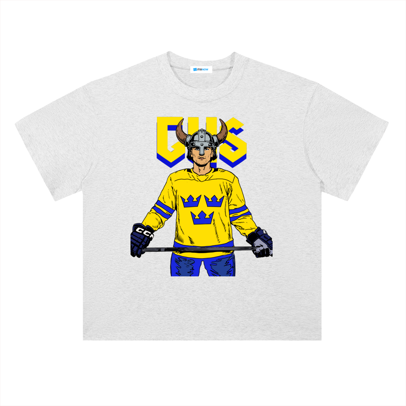 Gus the Viking Olympics 2026 Drop Shoulder Cotton T-Shirt 🇸🇪 🏒 👑