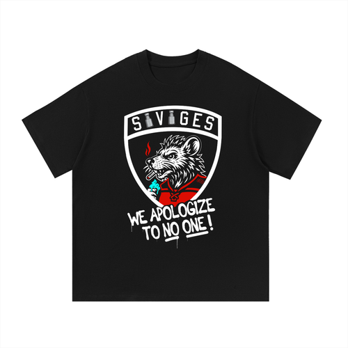 SAVAGES WE APOLOGIZE TO NO ONE Cotton T-Shirt in Black