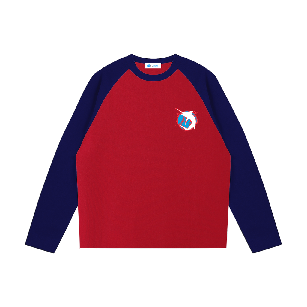 Miami Baseball x iTIXNOW 🎣⚾️ Raglan Long-Sleeve T-Shirt Designed By Dennis Friel