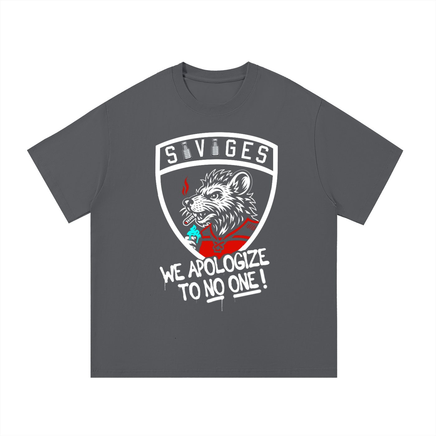 SAVAGES WE APOLOGIZE TO NO ONE Cotton T-Shirt 🐀 🏒 🥅