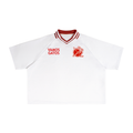 Vamos Gatos Collar Shirt polo shirt in White with Red