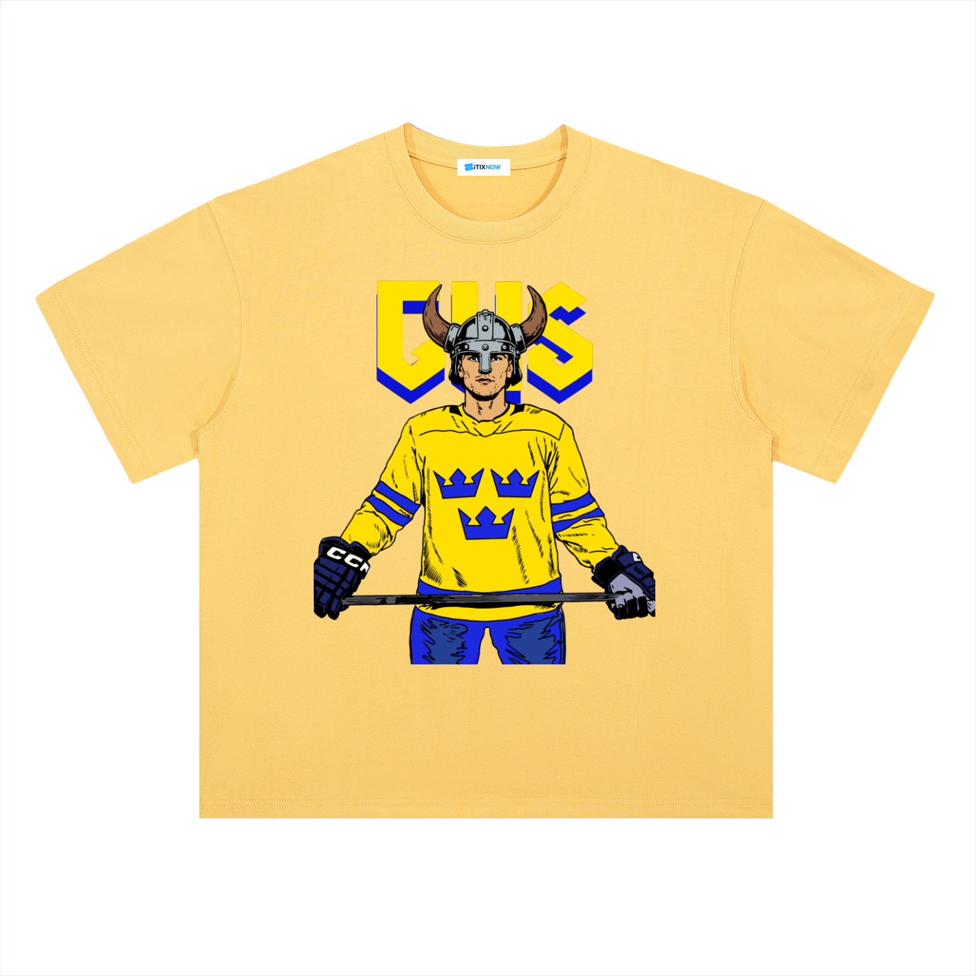 Gus the Viking Olympics 2026 Drop Shoulder Cotton T-Shirt 🇸🇪 🏒 👑