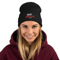 Boy Aquarium Embroidered Beanie in Black front view