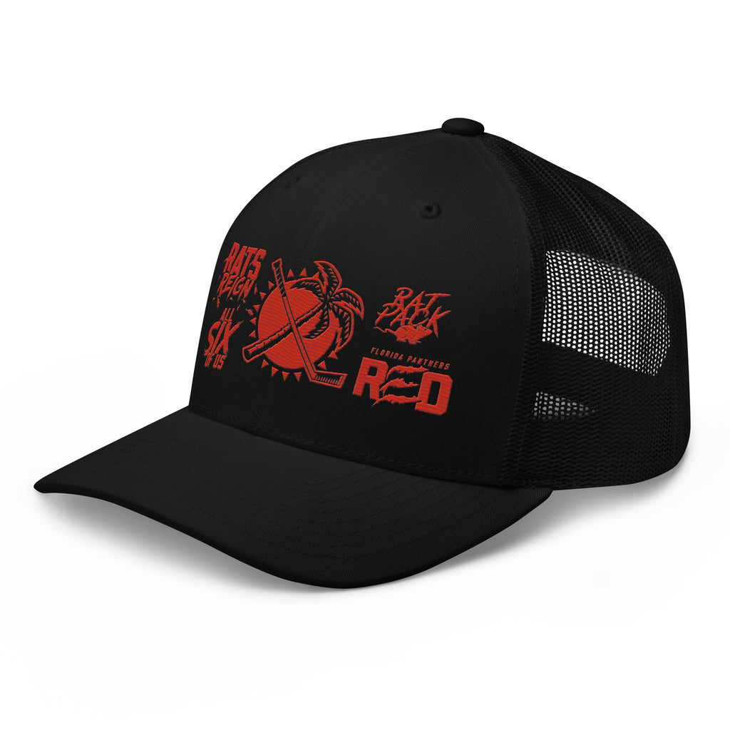 Trucker Cap Rally Towel 2025 in Black front view