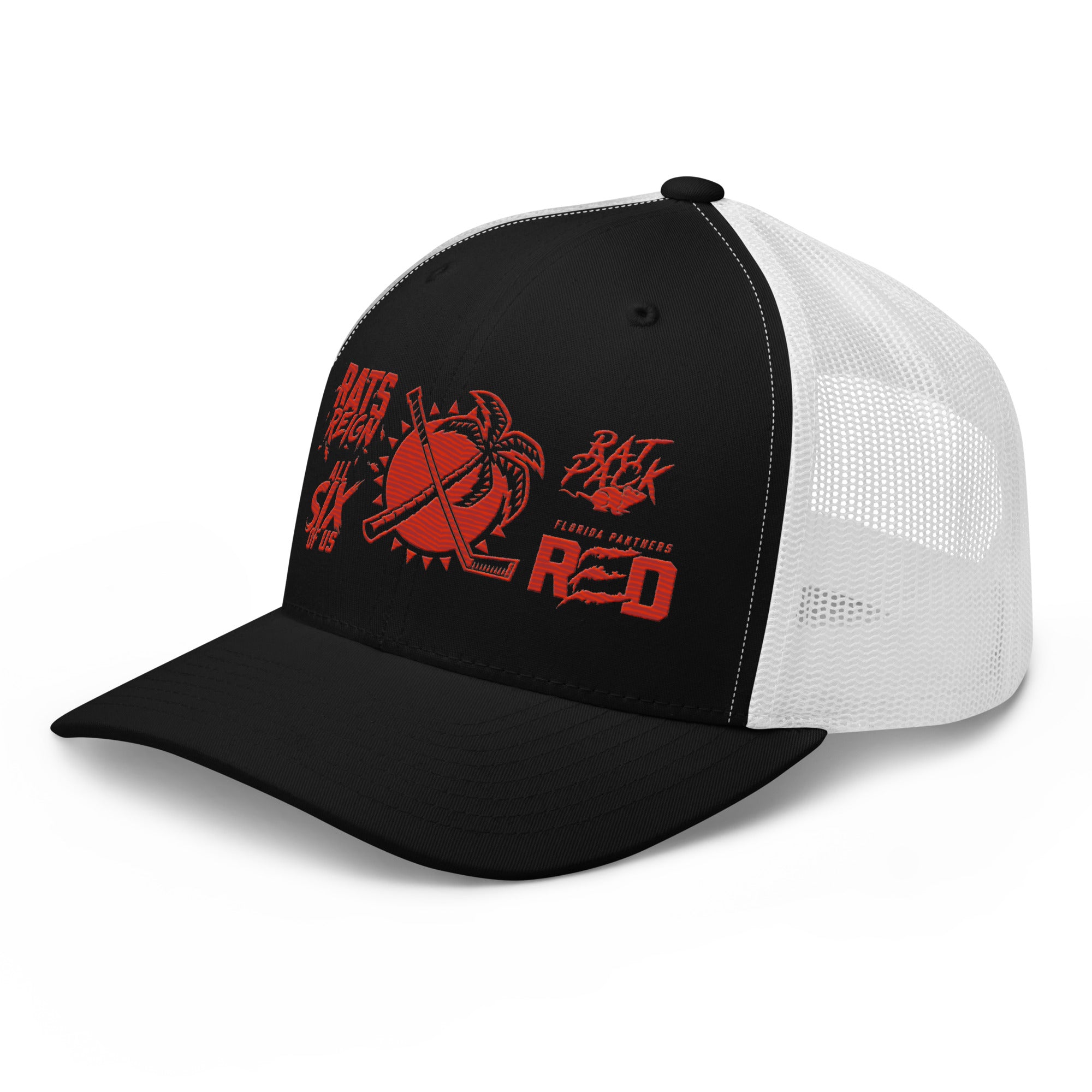 Trucker Cap Rally Towel 2025 in Black/White front view