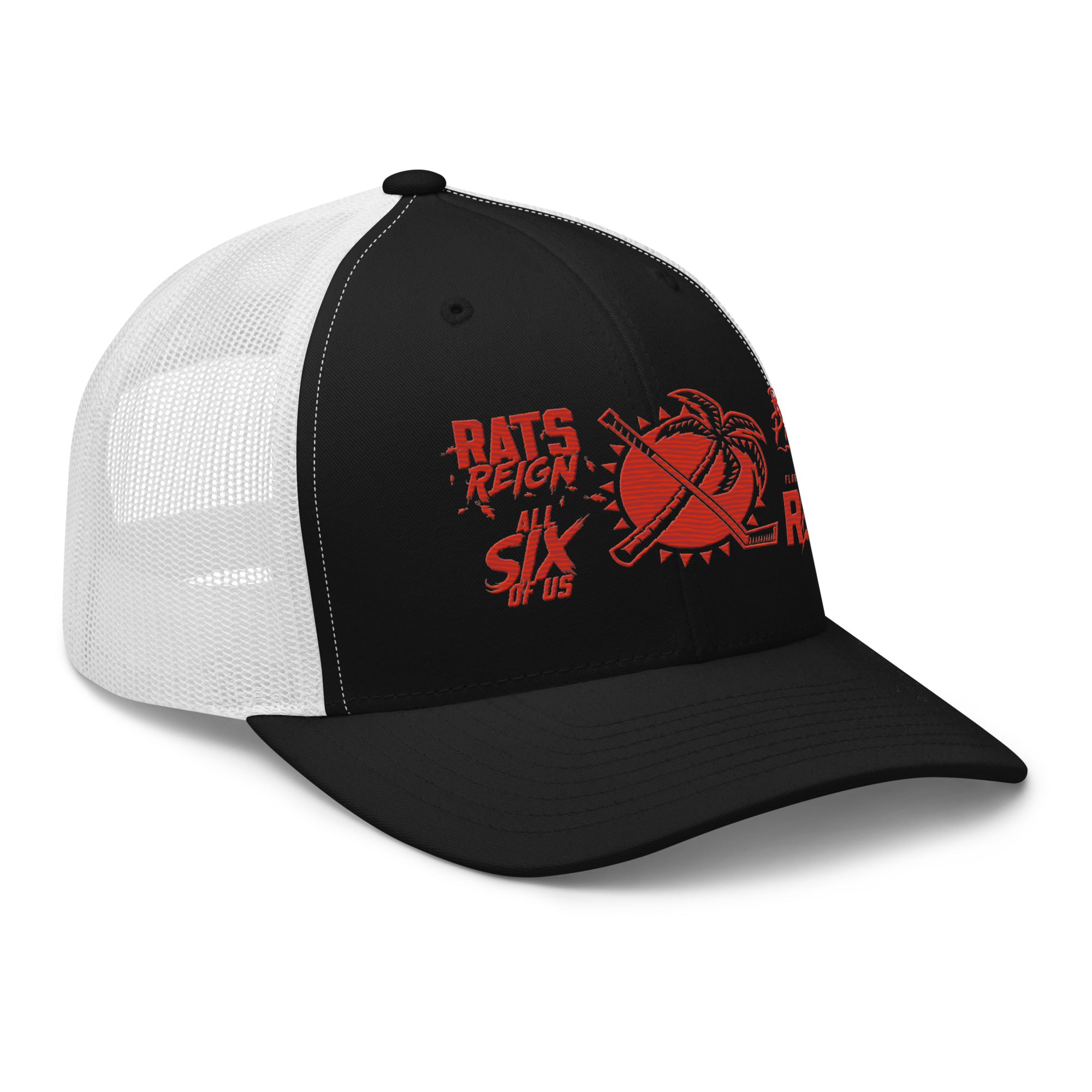 Trucker Cap Rally Towel 2025 in Black/White front view