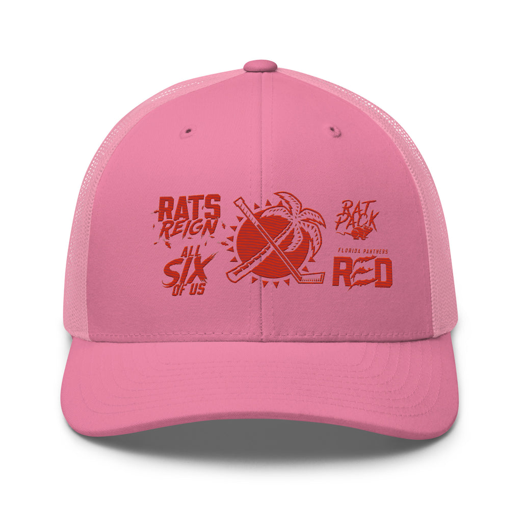 Trucker Cap Rally Towel 2025 in Pink front view