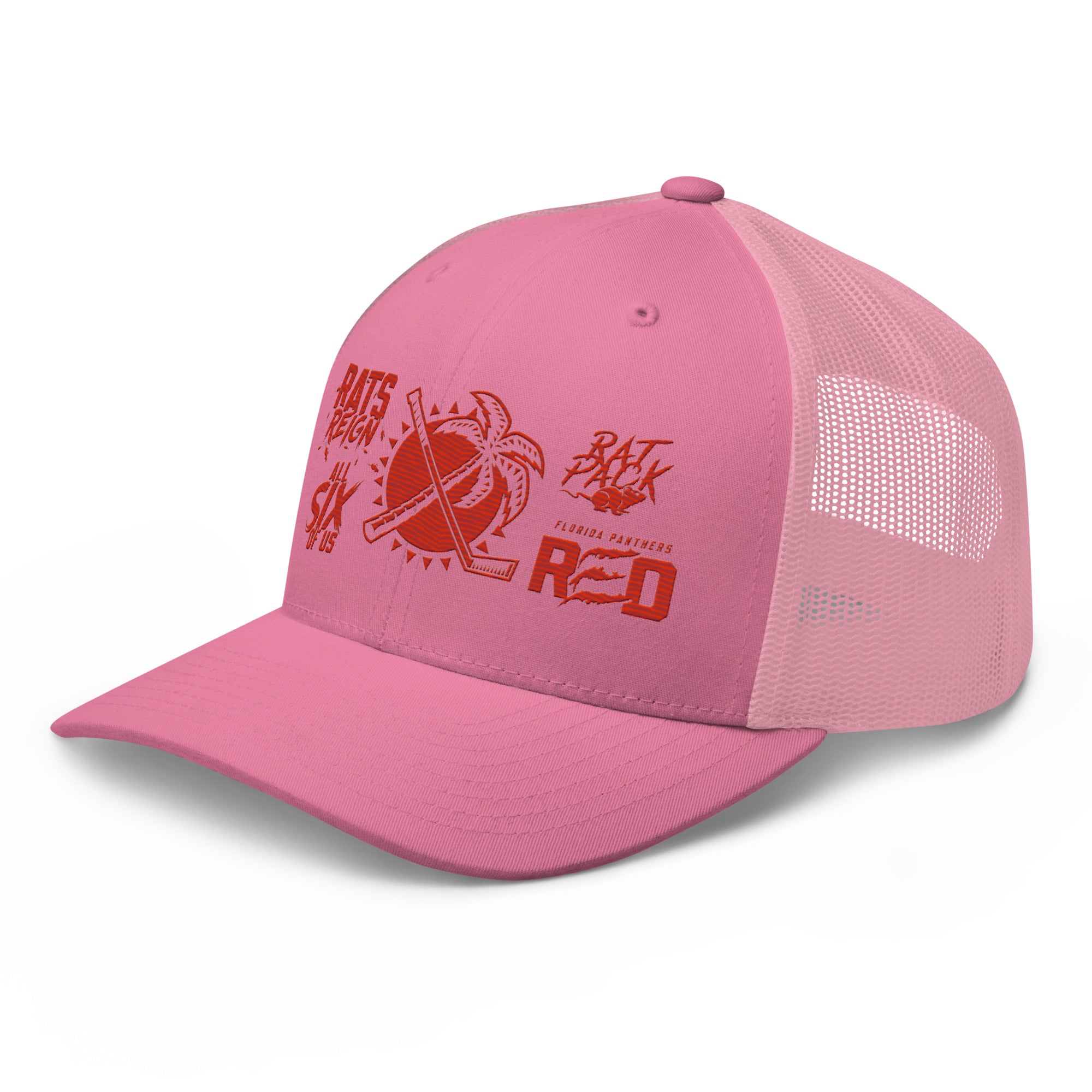 Trucker Cap Rally Towel 2025 in Pink front view
