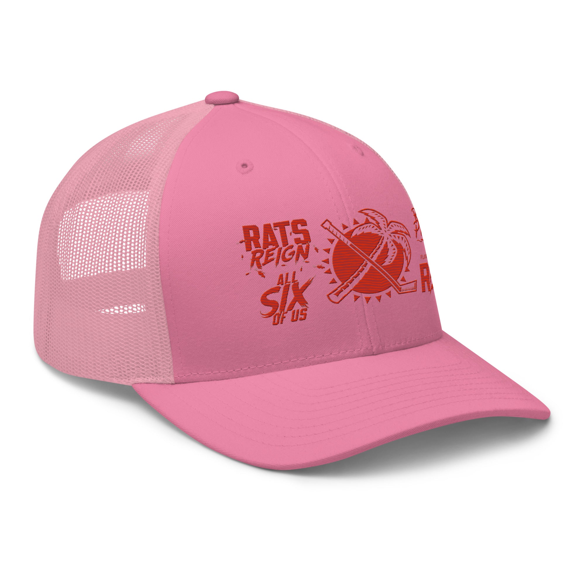 Trucker Cap Rally Towel 2025 in Pink front view